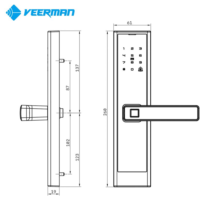 Aluminum Alloy Smart Locks Keyless Keypad Remote Control Smart Locks Mobile Phone Control Digital Locks