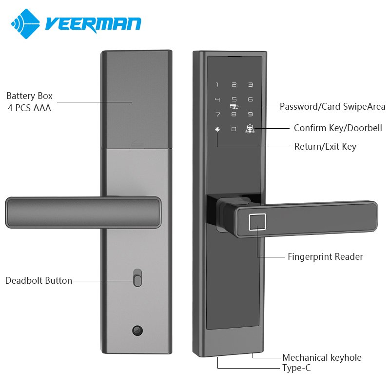 Aluminum Alloy Smart Locks Keyless Keypad Remote Control Smart Locks Mobile Phone Control Digital Locks