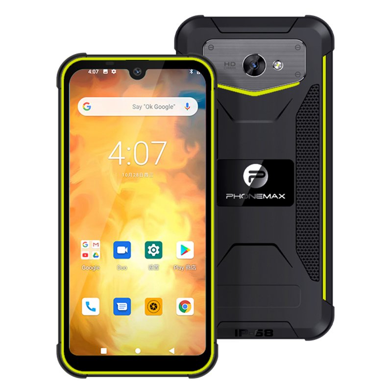 Phonemax No Keypad Mobile Phone IP68 Waterproof Explosion Proof LCD 5 Inch Screen Octa Core Android 10 OS NFC 64GB Auto Focus