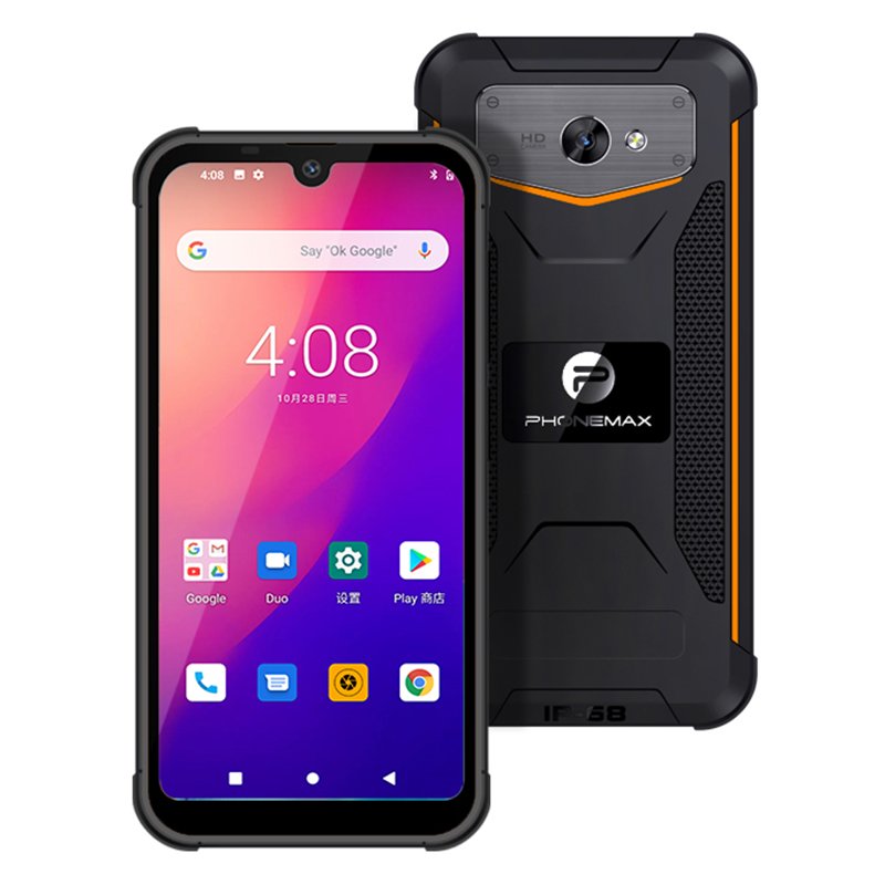 Phonemax No Keypad Mobile Phone IP68 Waterproof Explosion Proof LCD 5 Inch Screen Octa Core Android 10 OS NFC 64GB Auto Focus