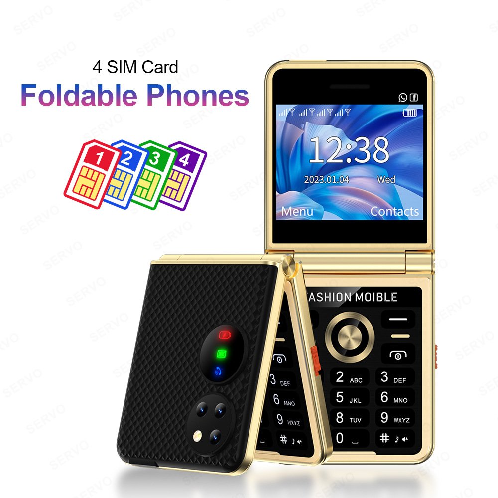Cross border foreign trade elderly mobile phone folding function machine flip cover straight plate elderly phone backup machine