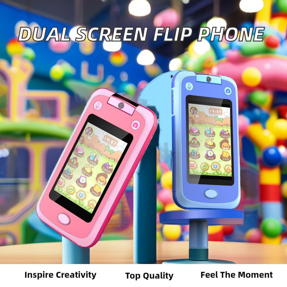 Dual Screen 2.8+1.77inch Flip Mobile Phone Big Button FM BT Keypad Speaker Unlocked GSM Cell 2G Feature Phone Not Smart Phone