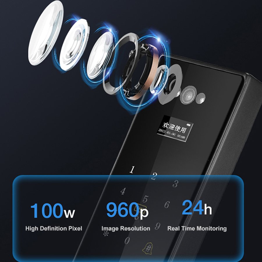 Factory Direct Sale P30 Home Intelligent Electronic App Digital Password Fingerprint Safe Remote Cat Eye Control Smart Door Lock