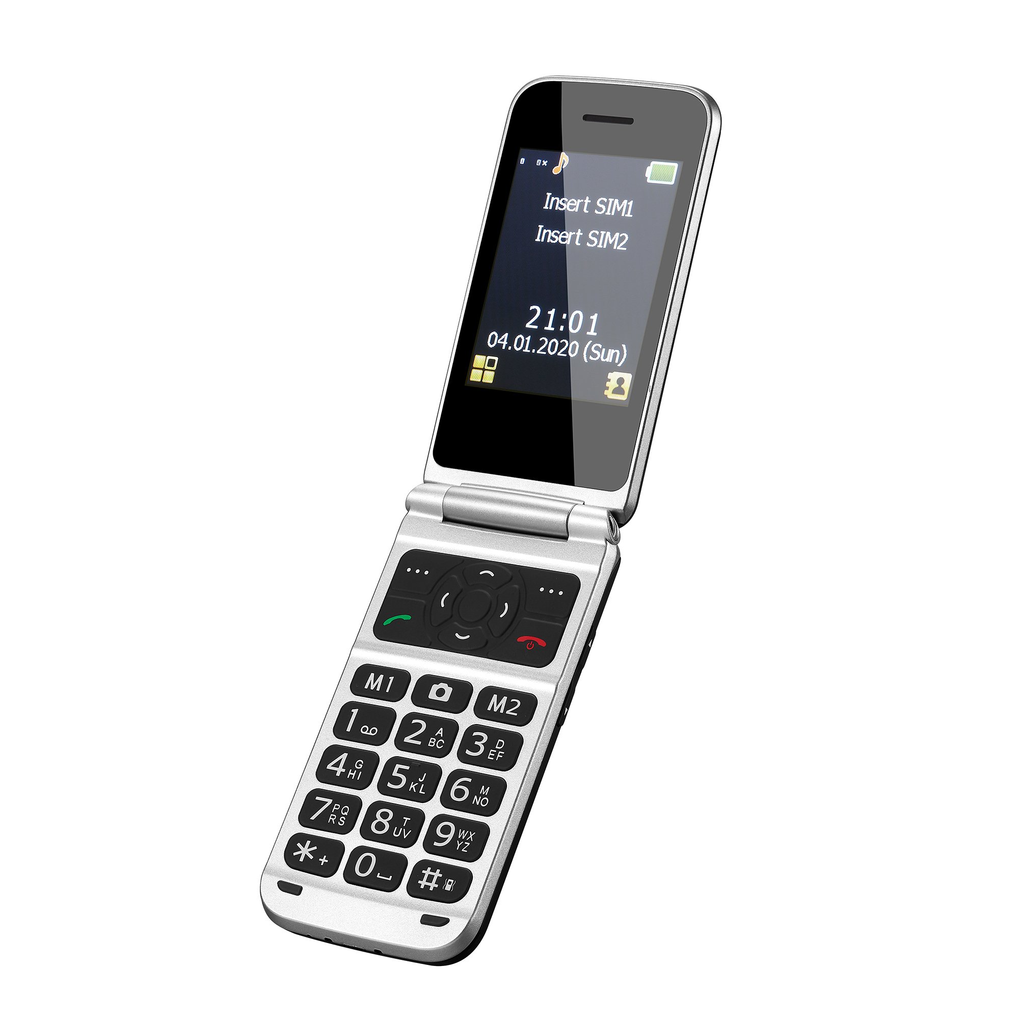 Factory OEM 2.8" flip senior mobile phones easy cell phones for elder people with dual screen