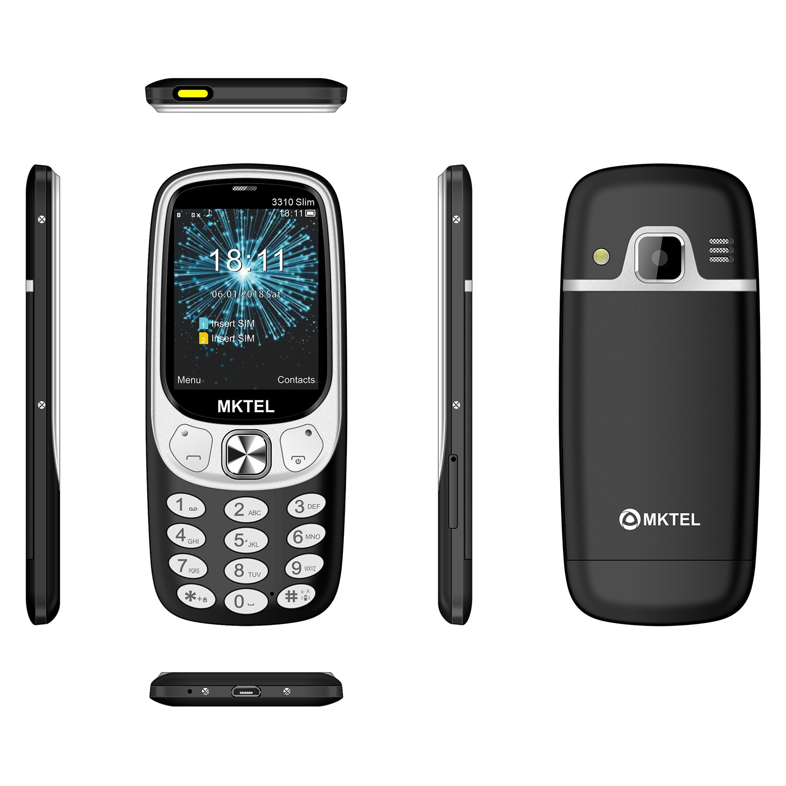 Original Quality Metal housing keypad bar phone 2.4inch 2G GSM Dual SIM Mobile Phone similar design for Nokia 3310 cellphone