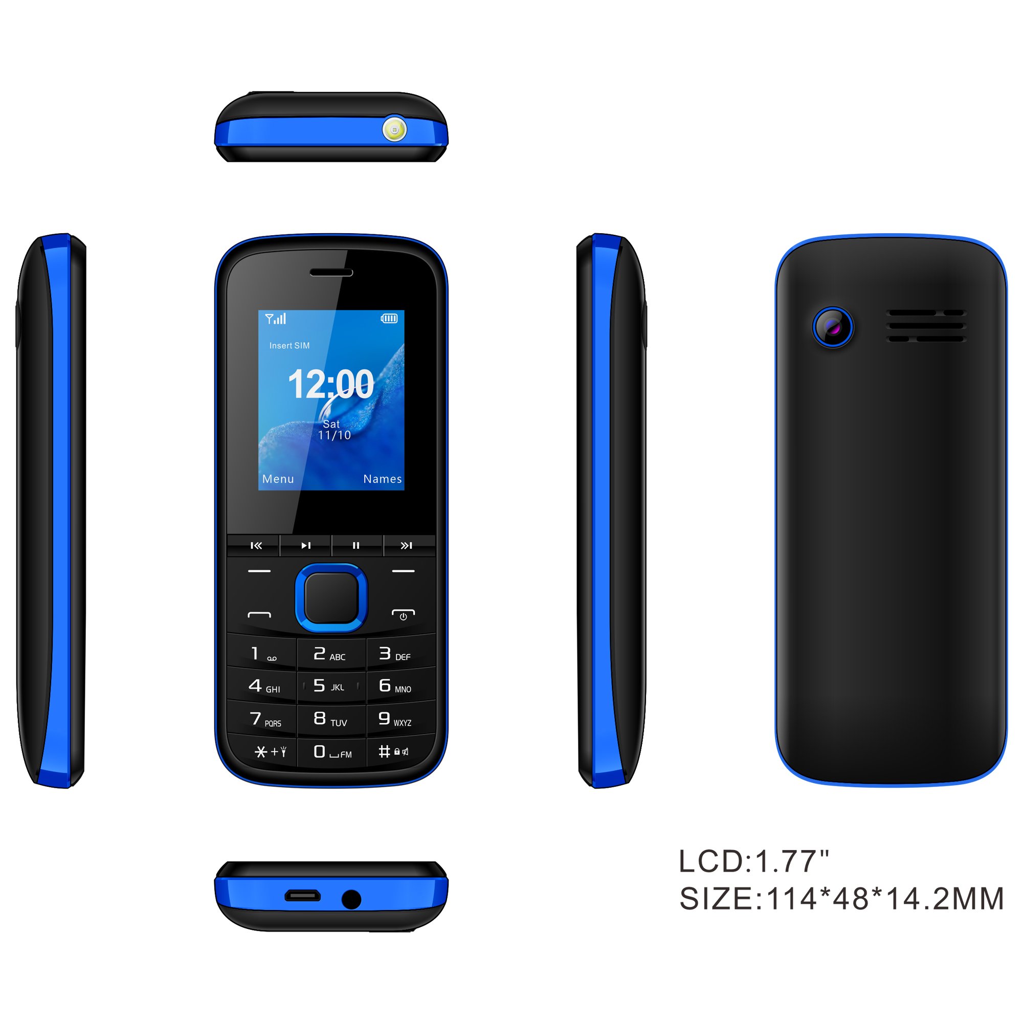 2024 Factory low price cheap basic phone 1.77 inch Dual SIM Bar Mobile Phones 2G GSM Support MP3/MP4 FM camera