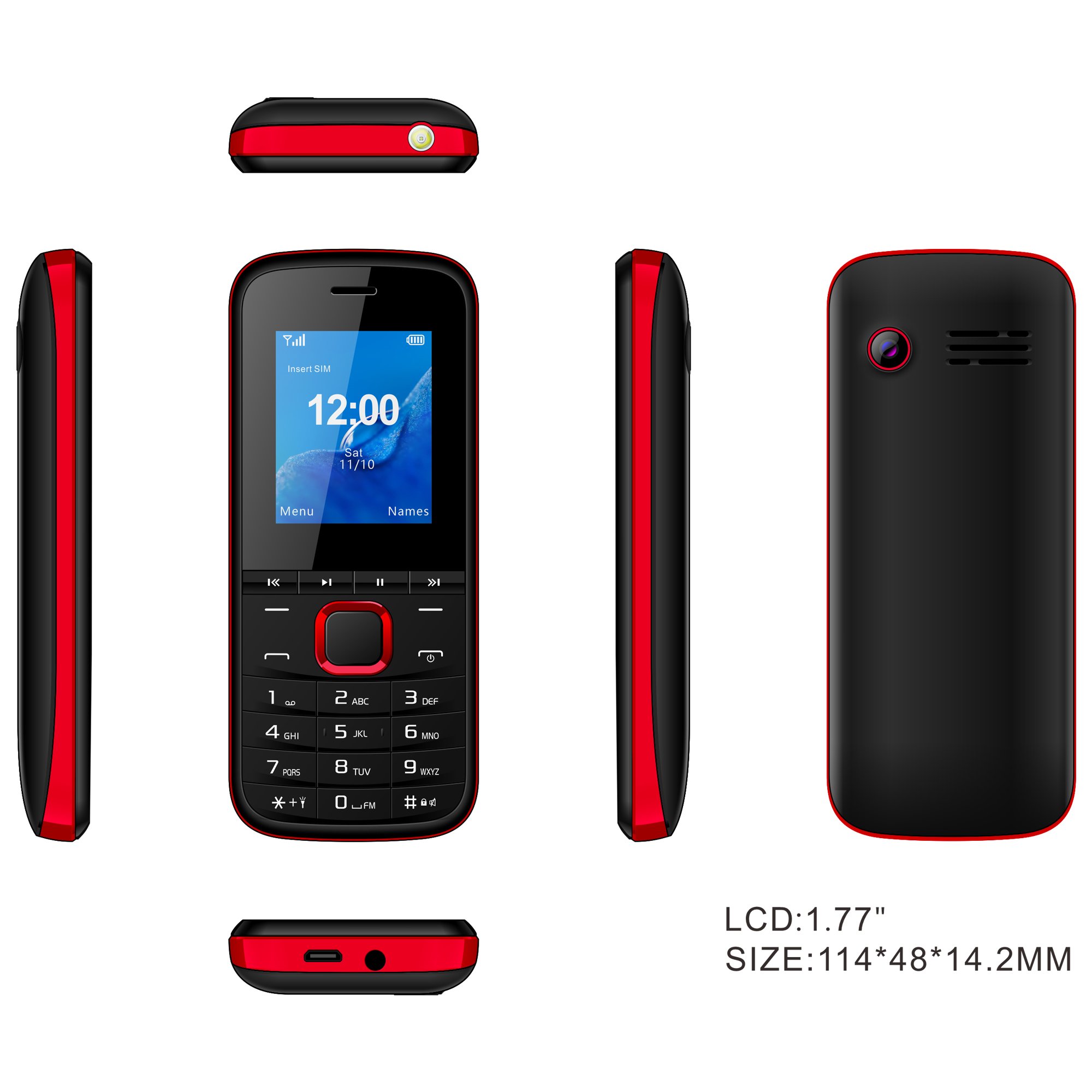 2024 Factory low price cheap basic phone 1.77 inch Dual SIM Bar Mobile Phones 2G GSM Support MP3/MP4 FM camera