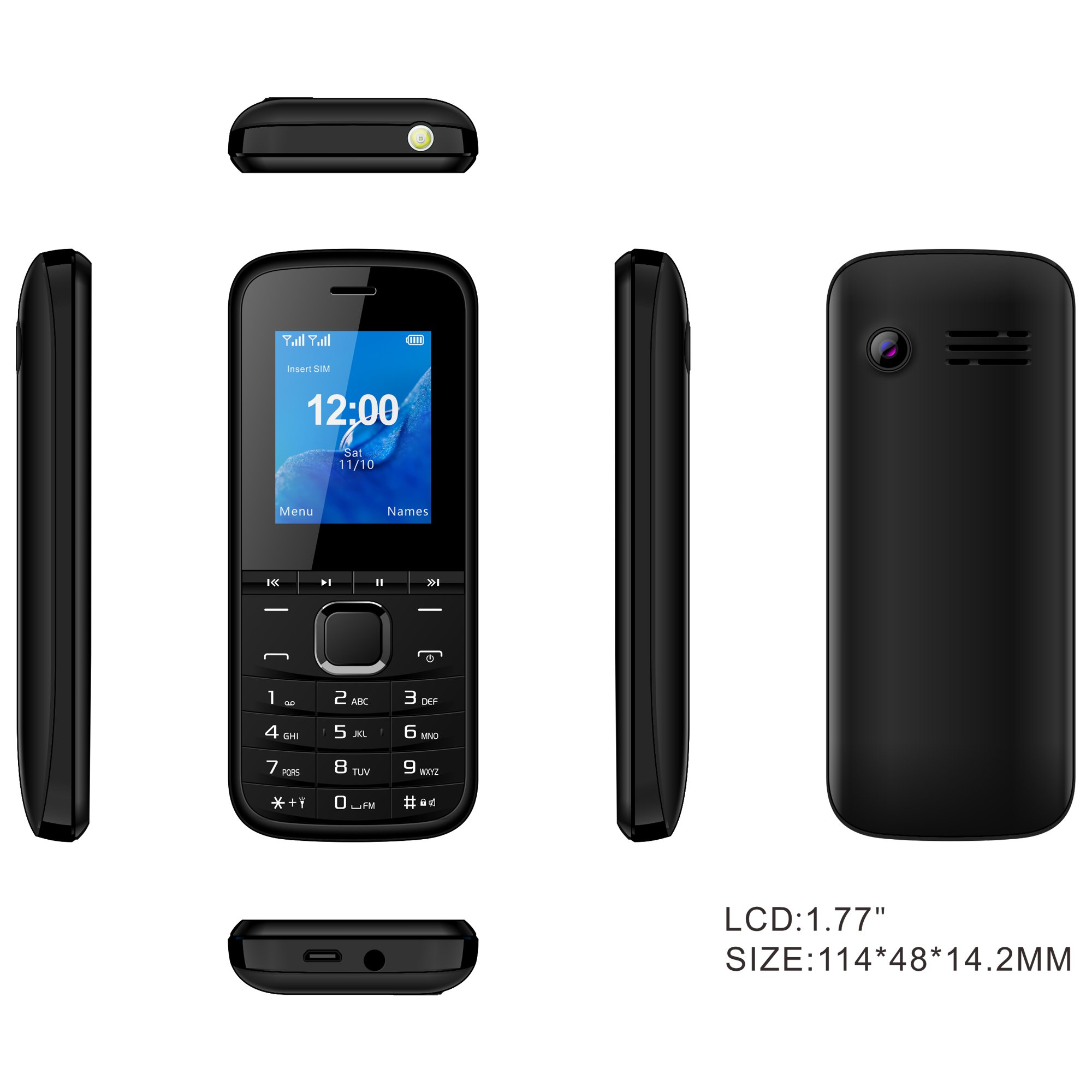 2024 Factory low price cheap basic phone 1.77 inch Dual SIM Bar Mobile Phones 2G GSM Support MP3/MP4 FM camera