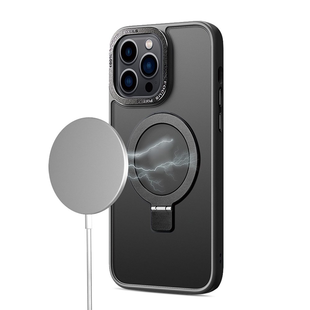 New design For iPhone 16 Pro Max Case with Magnetic Invisible Stand Drop Protection Shockproof Slim Translucent Matte Phone Case