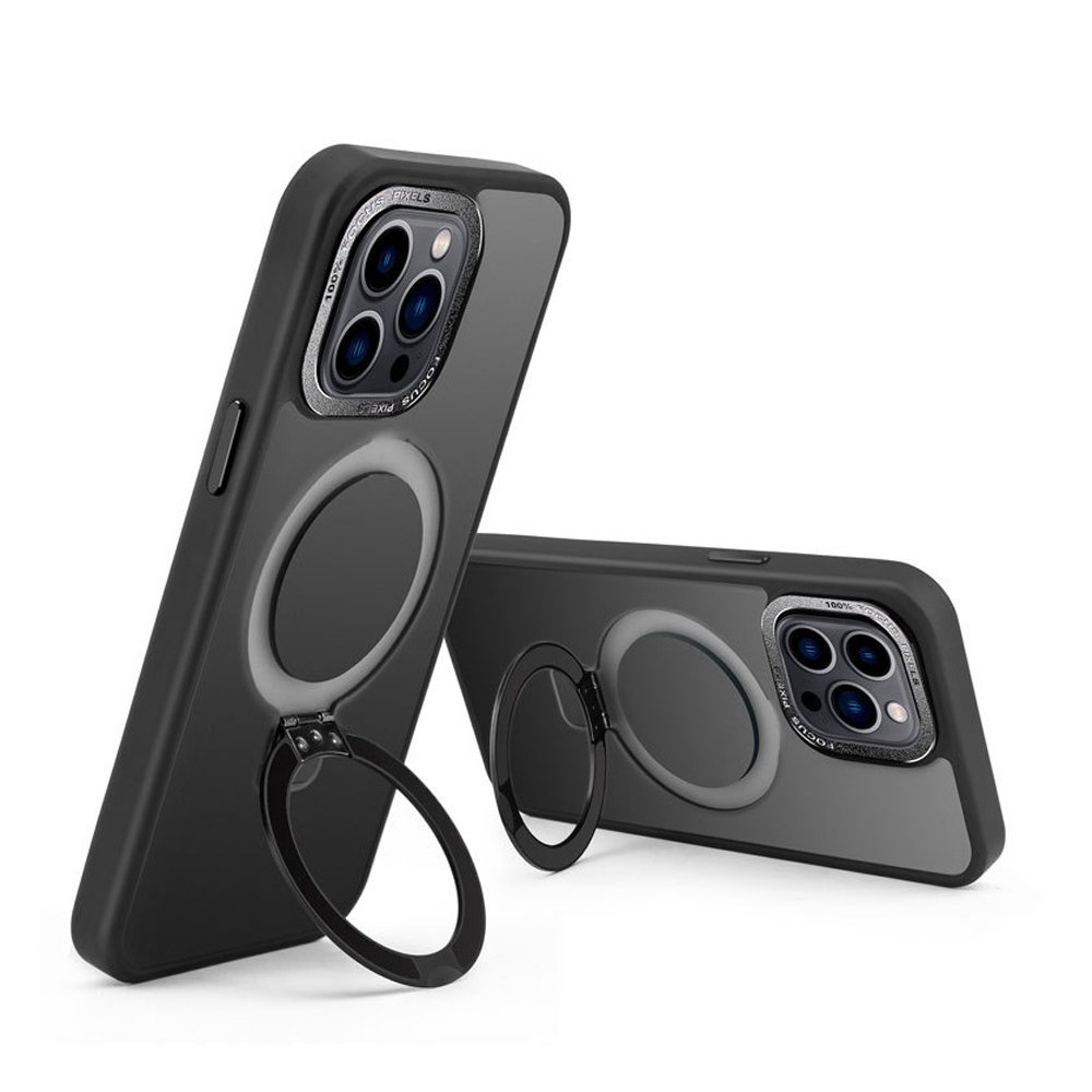 New design For iPhone 16 Pro Max Case with Magnetic Invisible Stand Drop Protection Shockproof Slim Translucent Matte Phone Case