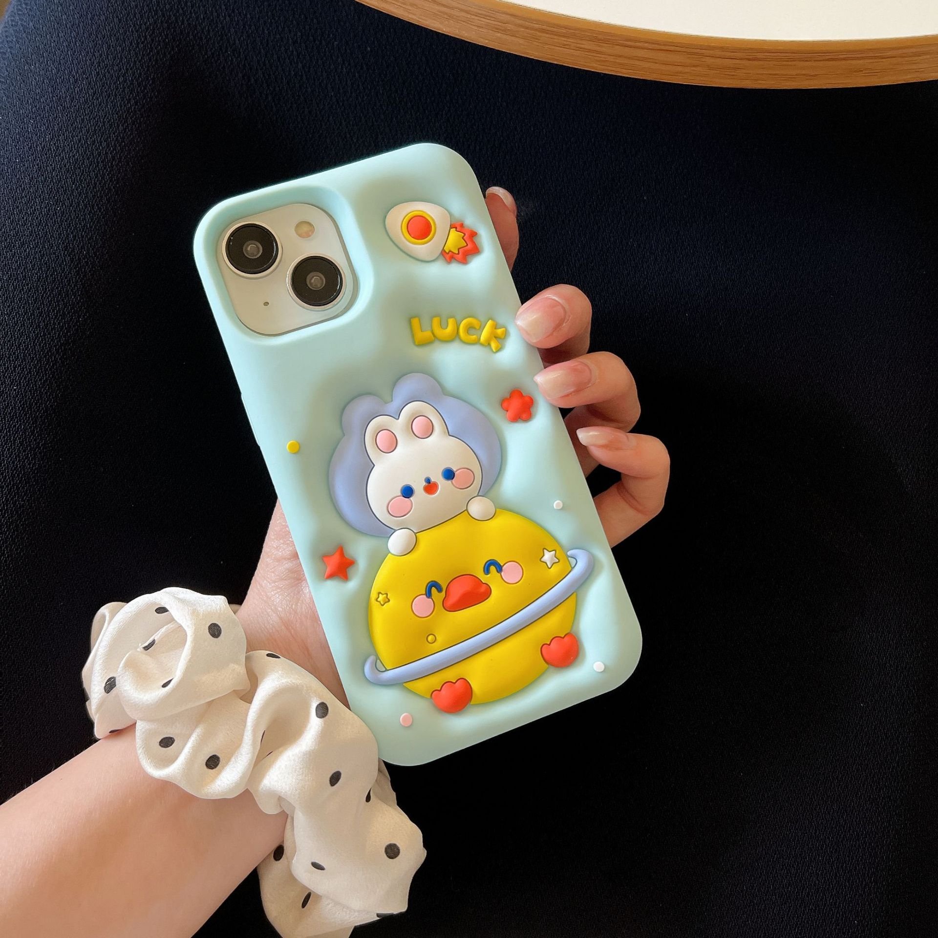 Cartoon Three-dimensional Silicone Expansion Space Rabbit Suitable For Iphone 11 12 13 15 14 Pro Max Phone Back Cover Protective