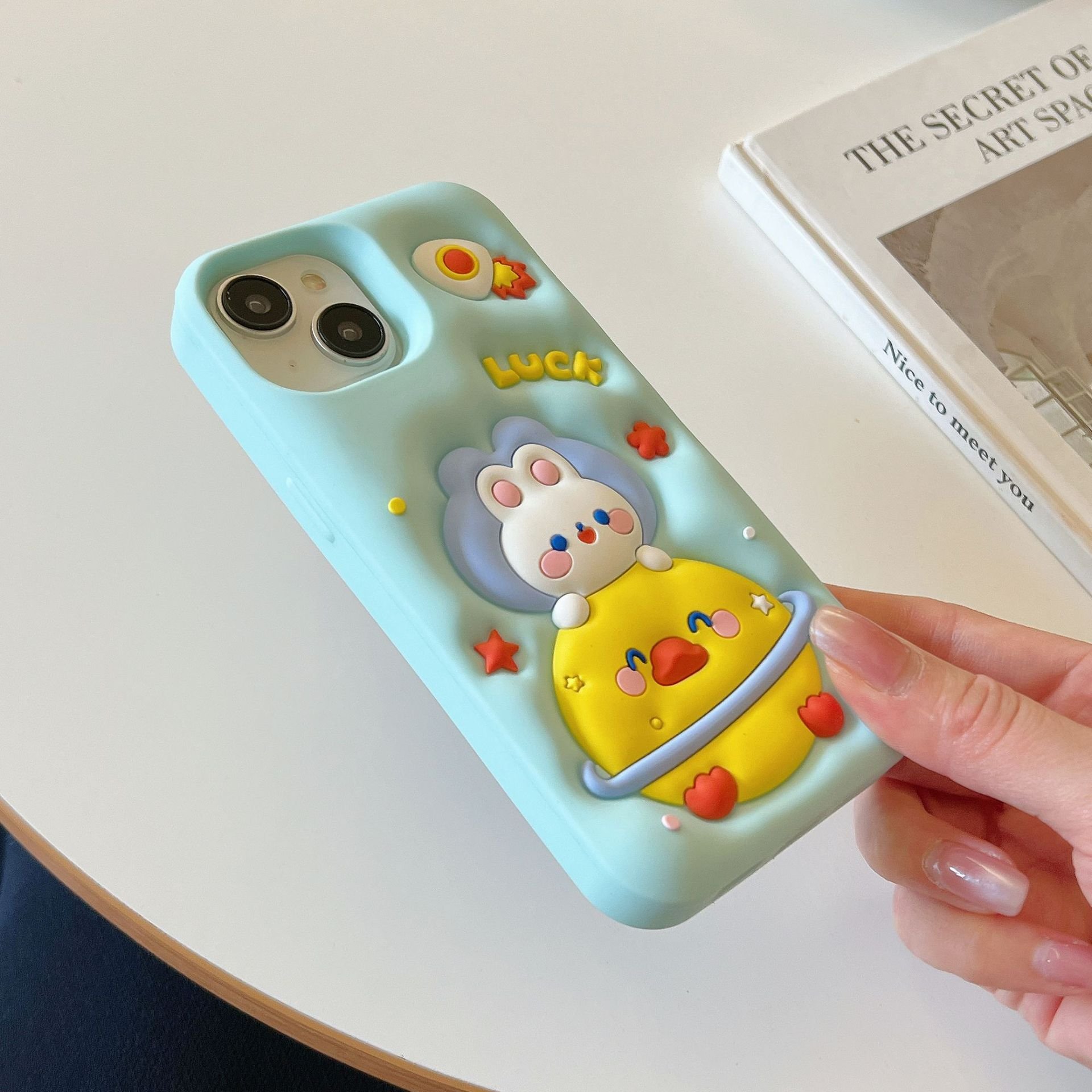 Cartoon Three-dimensional Silicone Expansion Space Rabbit Suitable For Iphone 11 12 13 15 14 Pro Max Phone Back Cover Protective