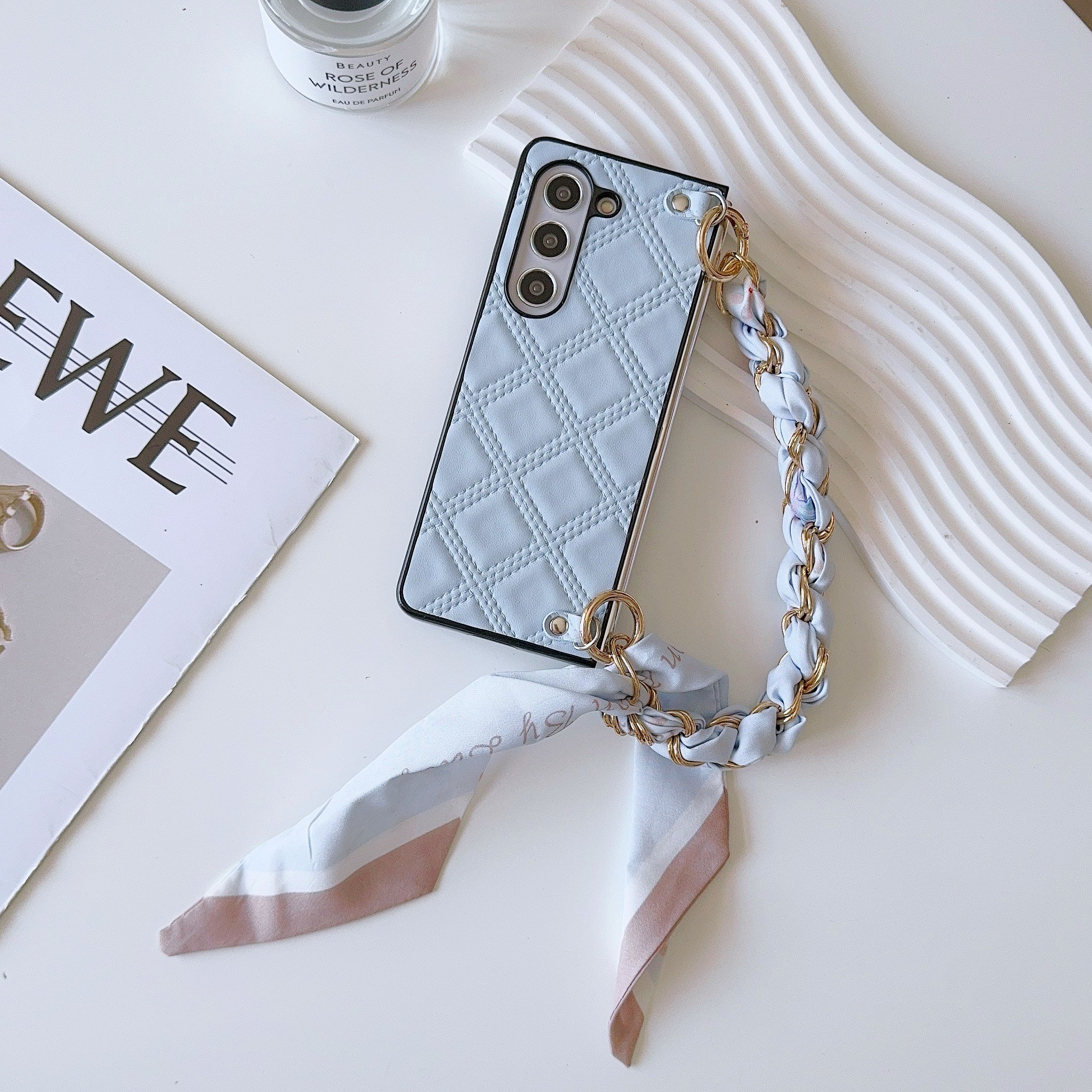 Hot Selling High-End Leather Phone Case Lanyard Scarf Bracelet Compatible For Samsung Galaxy Z Fold 6 vivo XFold Xiaomi Fold 2 3