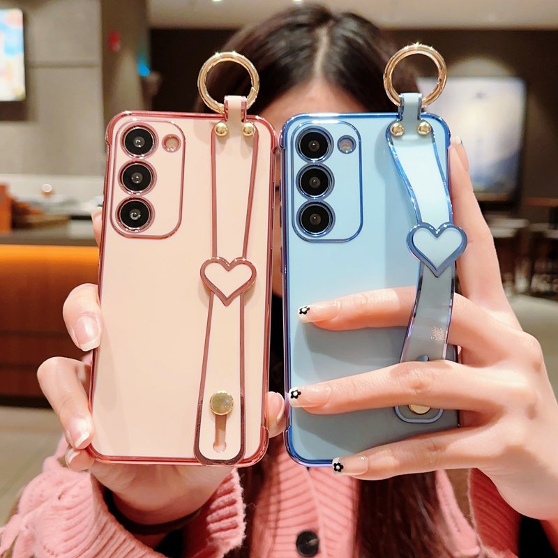 For Samsung S23 Top Quality Shockproof Protective Case with Love Heart Hand Strap