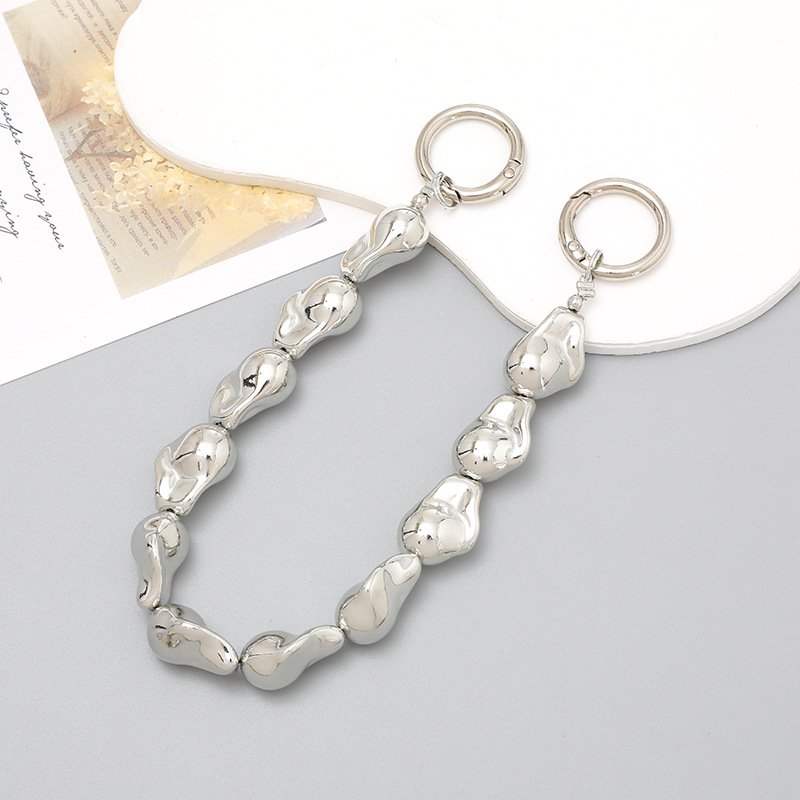Luxury Rhinestone Beads Key Chain Wrist Lanyard with Clip Cell phone Bracelet Bag Pendant Decoration Hanging String Camera Chain