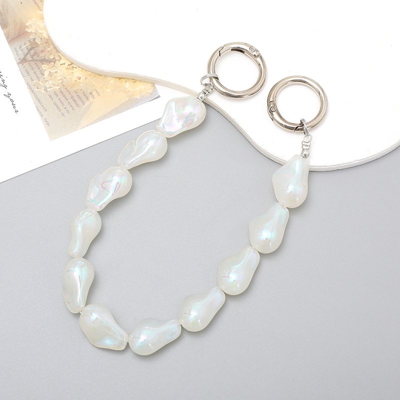 Luxury Rhinestone Beads Key Chain Wrist Lanyard with Clip Cell phone Bracelet Bag Pendant Decoration Hanging String Camera Chain
