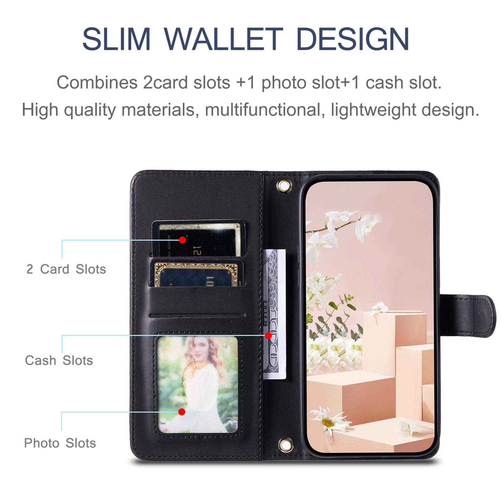 for iphone 16 15 14 13 12 11 case Card Holder Wristlet Flip Wallet leather fold Shockproof Lanyard mobile phone case