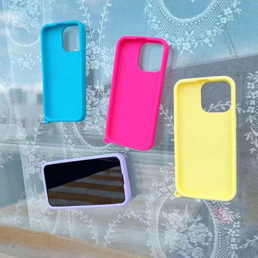 Fun Suction Cup Silicone Mobile Phone Case For iPhone 15 14 13 12 11 Pro max TPU Sucker DIY New Shockproof Back Cover