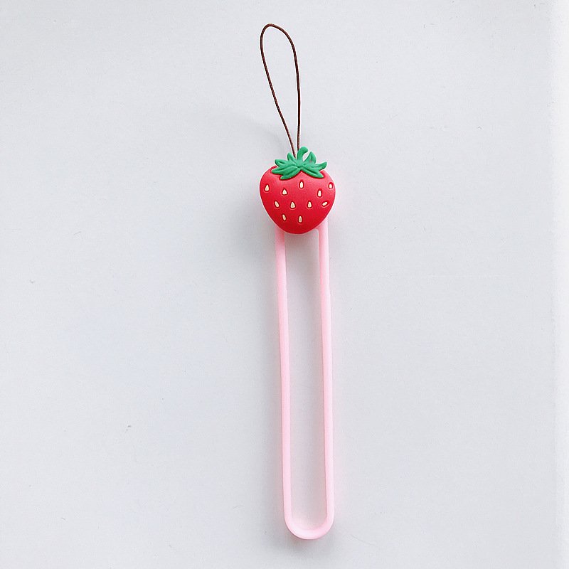 Cute Flower Fruit Colored Soft Silicone Smart Phone Strap Universal Mobile Phone Wristband Cartoon Cell Phone Lanyard