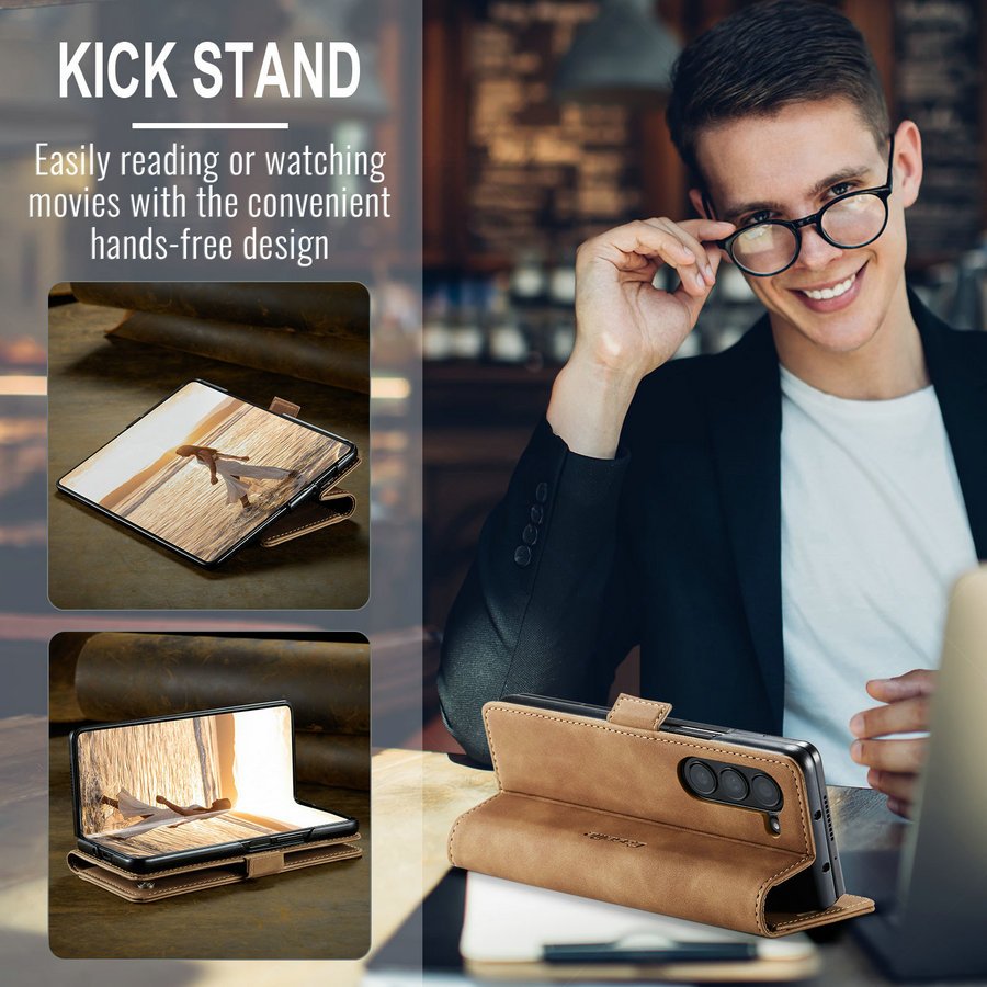 CaseMe Mobile Phone Cases for Samsung Z Fold 6 Wallet Case Leather Luxury Leather Flip Card Cover for Samsung Z Fold 6 5 4 Case
