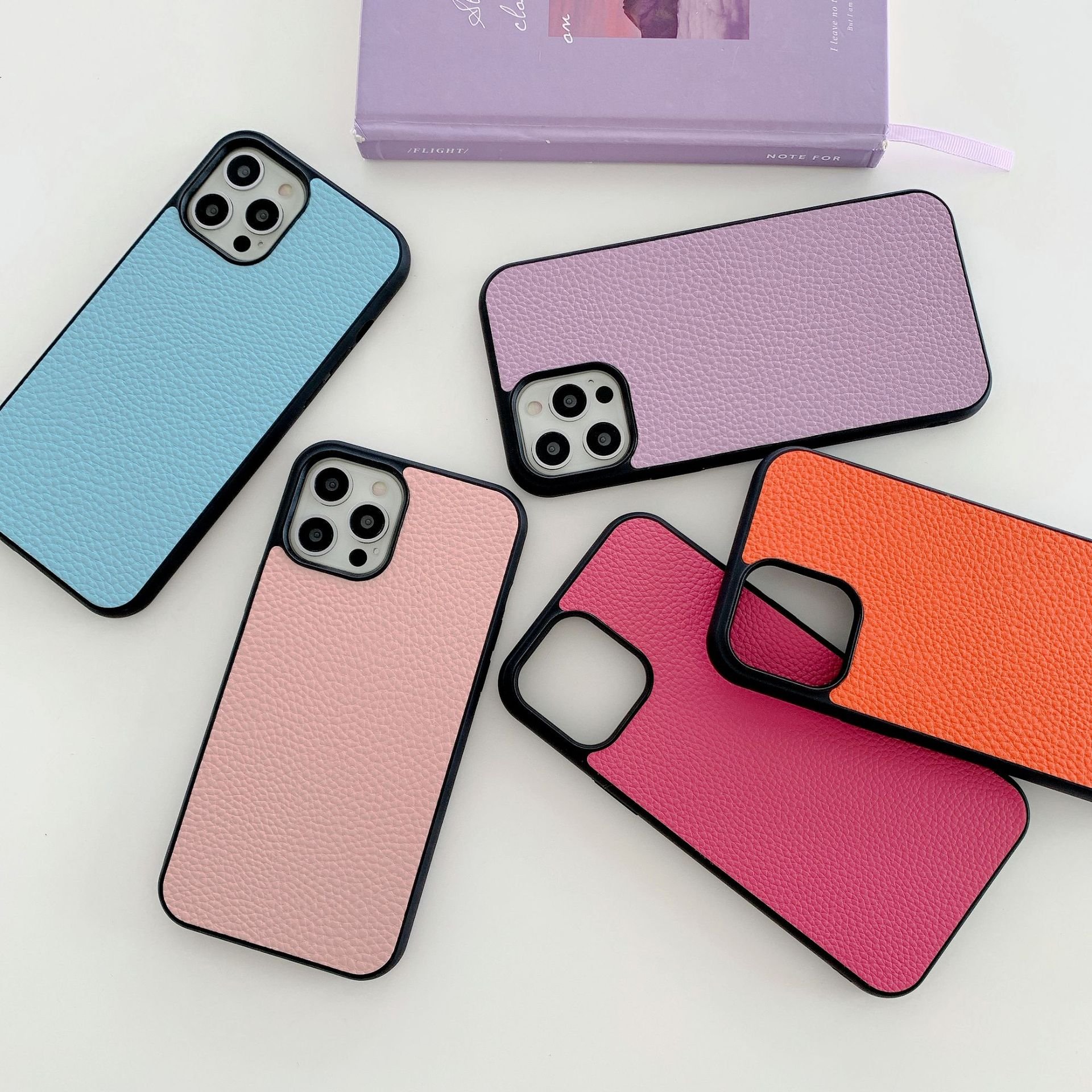 Personalise Lychee Texture Leather Phone Case Letter Name Pattern Designer Phone Case For iPhone 16pro max 15pro 14 13