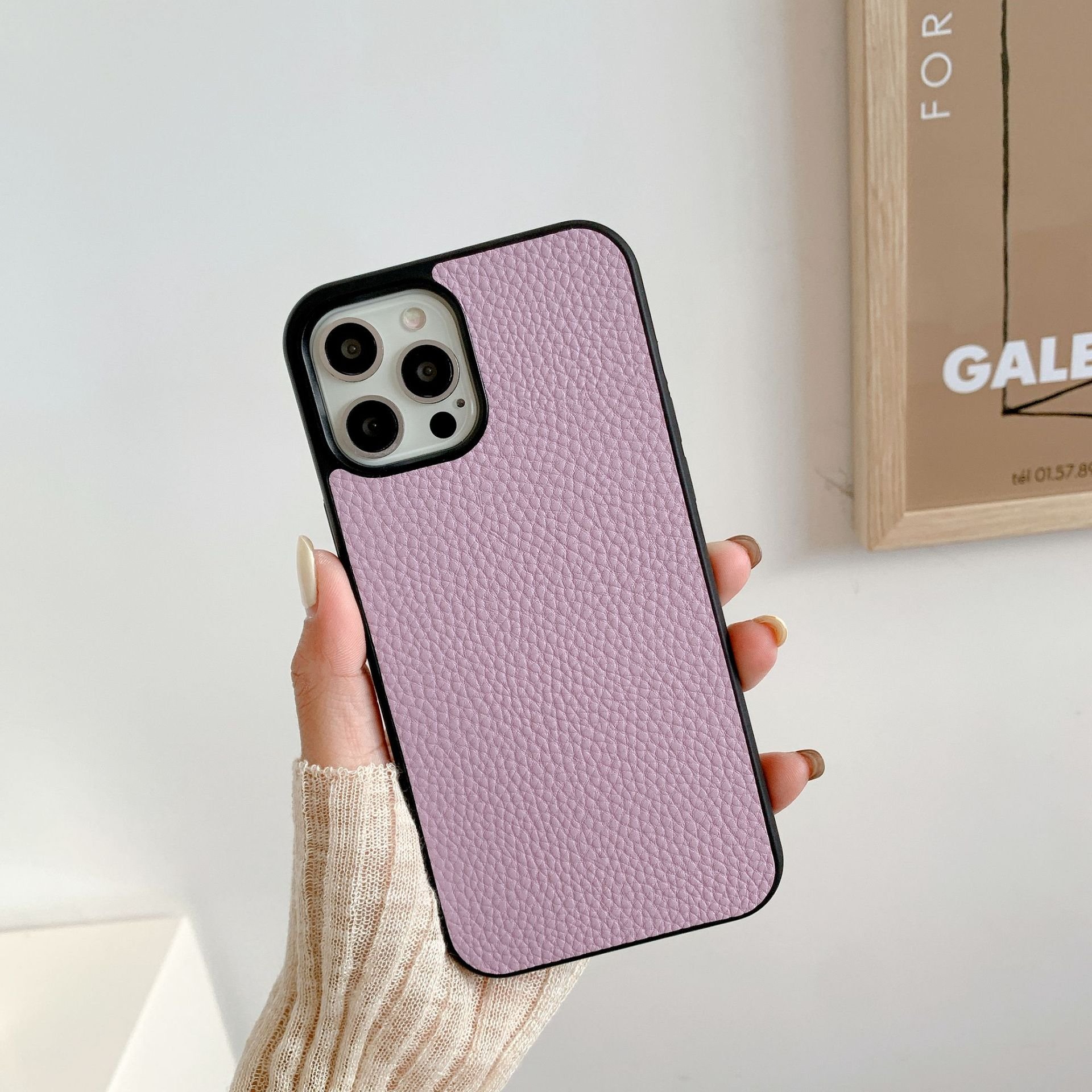 Personalise Lychee Texture Leather Phone Case Letter Name Pattern Designer Phone Case For iPhone 16pro max 15pro 14 13