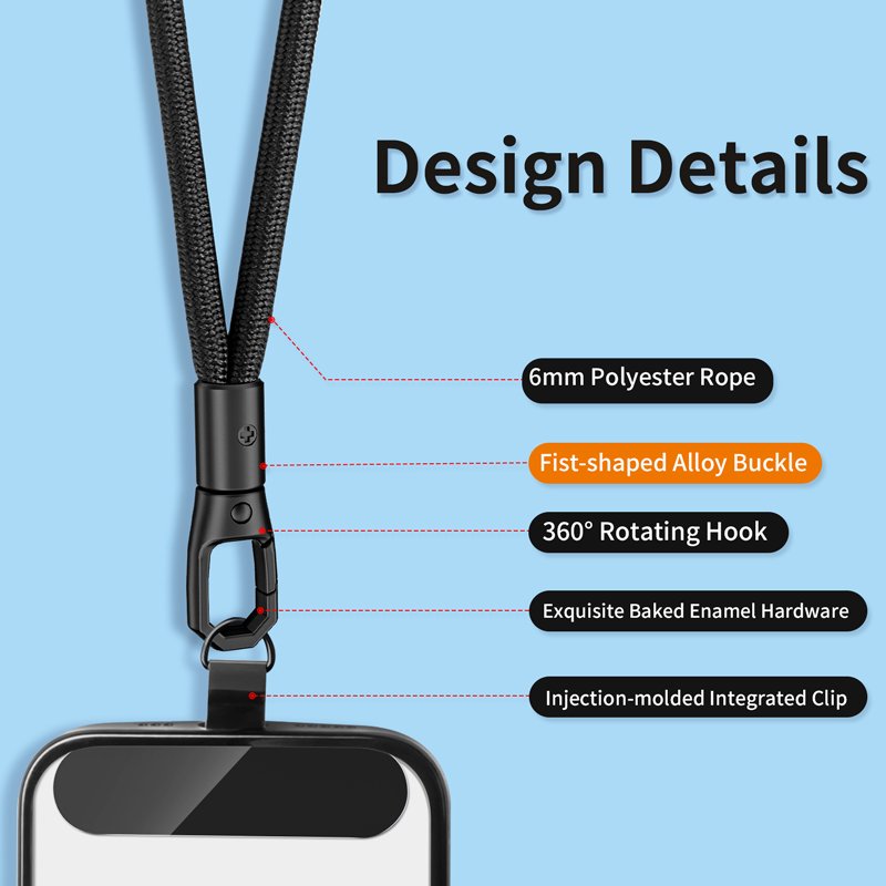 Universal Cute Design Polyester Rope Wrist Strap Fashionable Short Mobile Phone Lanyard Keychain Tether Patch Cell Accessories