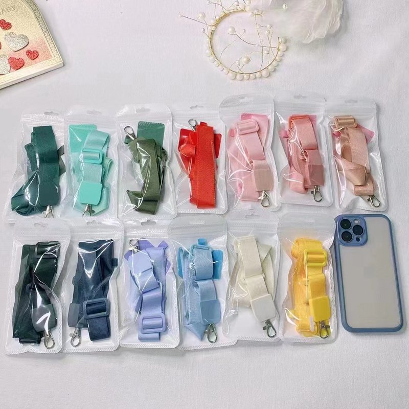 Adjustable Phone Strap Crossbody Lanyard for Mobile Phone Detachable Necklace Hanging Wide Rope Patch Cord Nylon Phone Straps