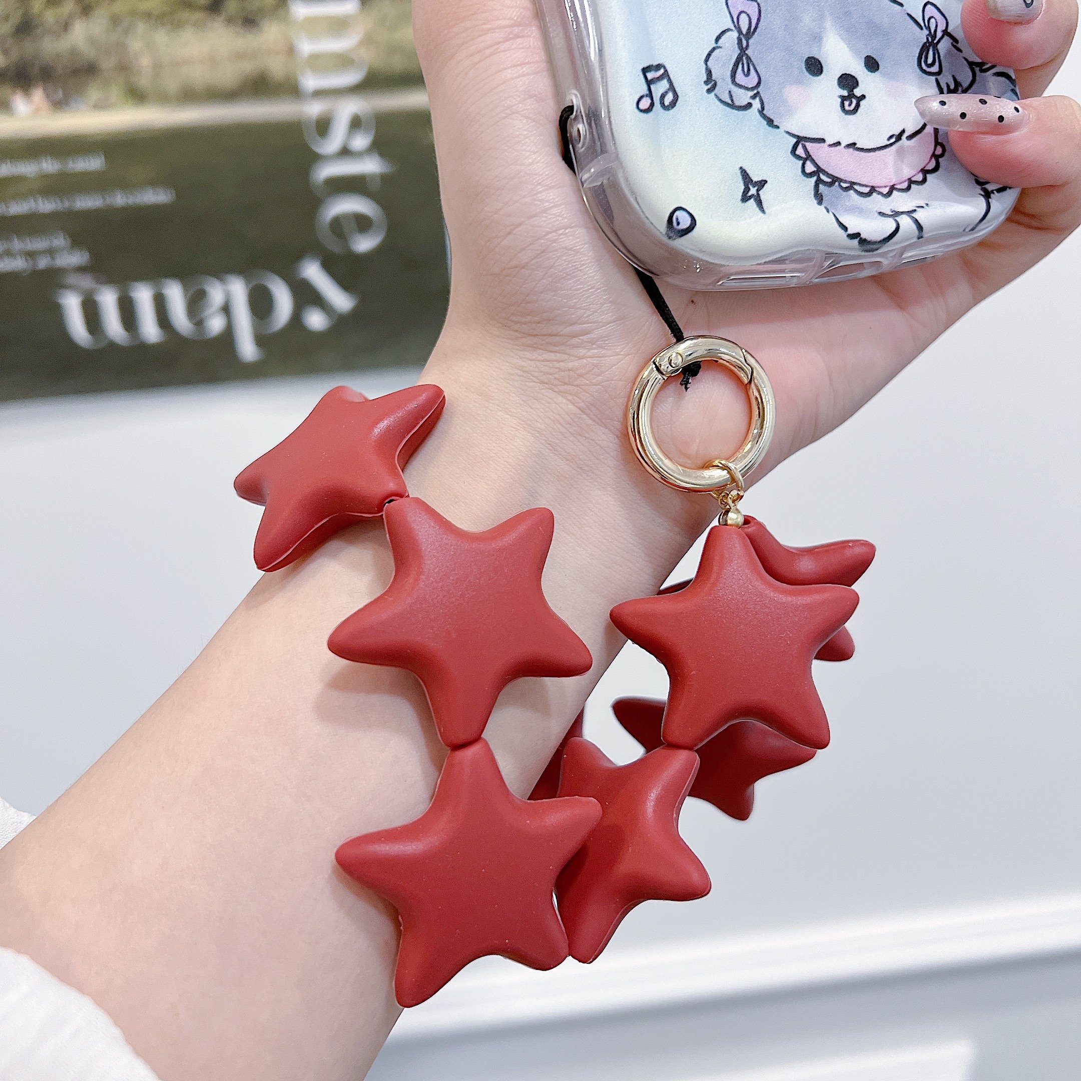 2024 ew Chic Silicone Star Phone Charm - Fashionable Mobile Case Accessory & Lanyard Pendant