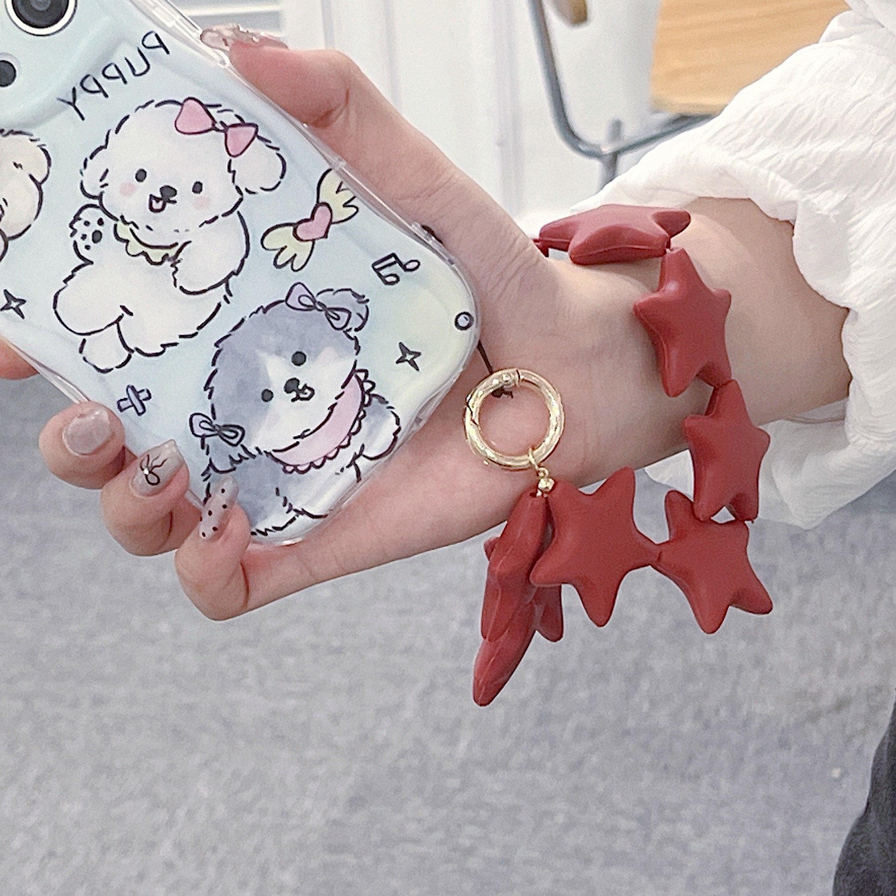 2024 ew Chic Silicone Star Phone Charm - Fashionable Mobile Case Accessory & Lanyard Pendant