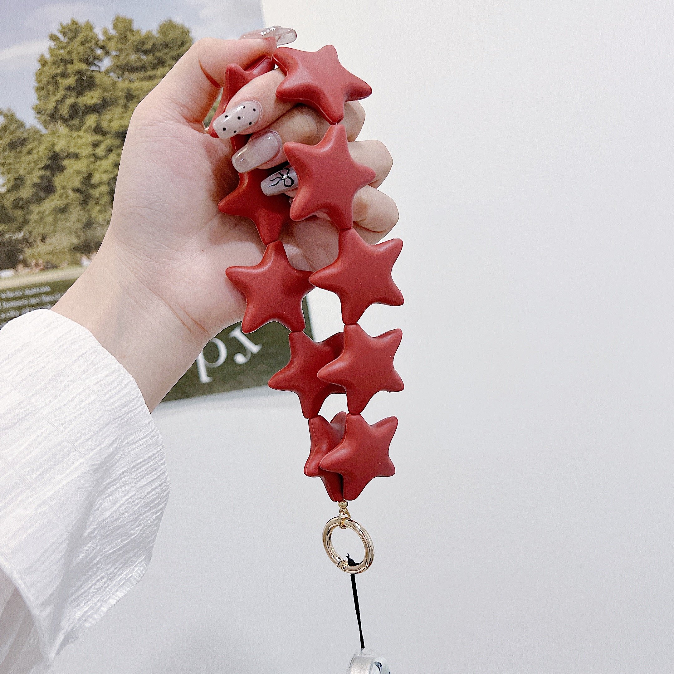 2024 ew Chic Silicone Star Phone Charm - Fashionable Mobile Case Accessory & Lanyard Pendant