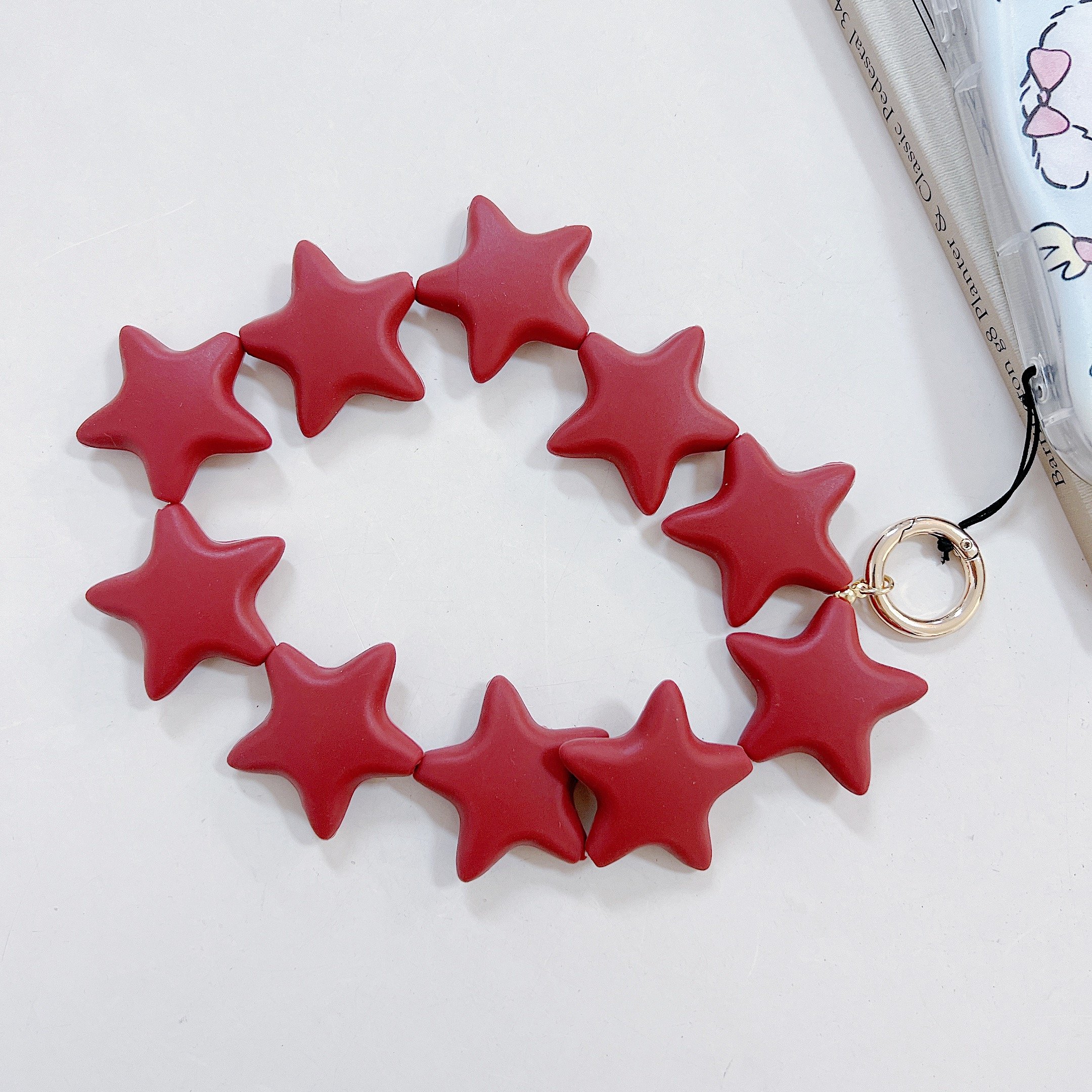 2024 ew Chic Silicone Star Phone Charm - Fashionable Mobile Case Accessory & Lanyard Pendant
