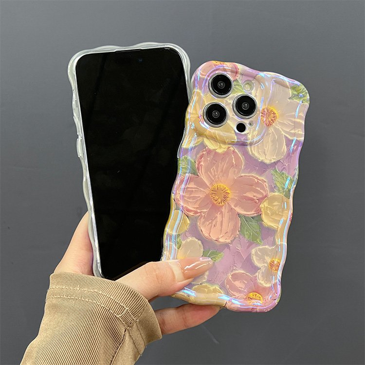 Honatop Ins design wave flower design for iphone11 12 13 14 15 pro max case hot products 2024 phone case for iphone 14 pro max