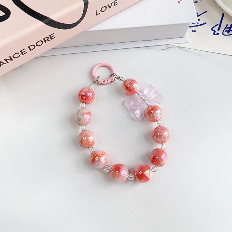 INS luxury IMD Design butterfly with Heart Suitable for phone strap keychain