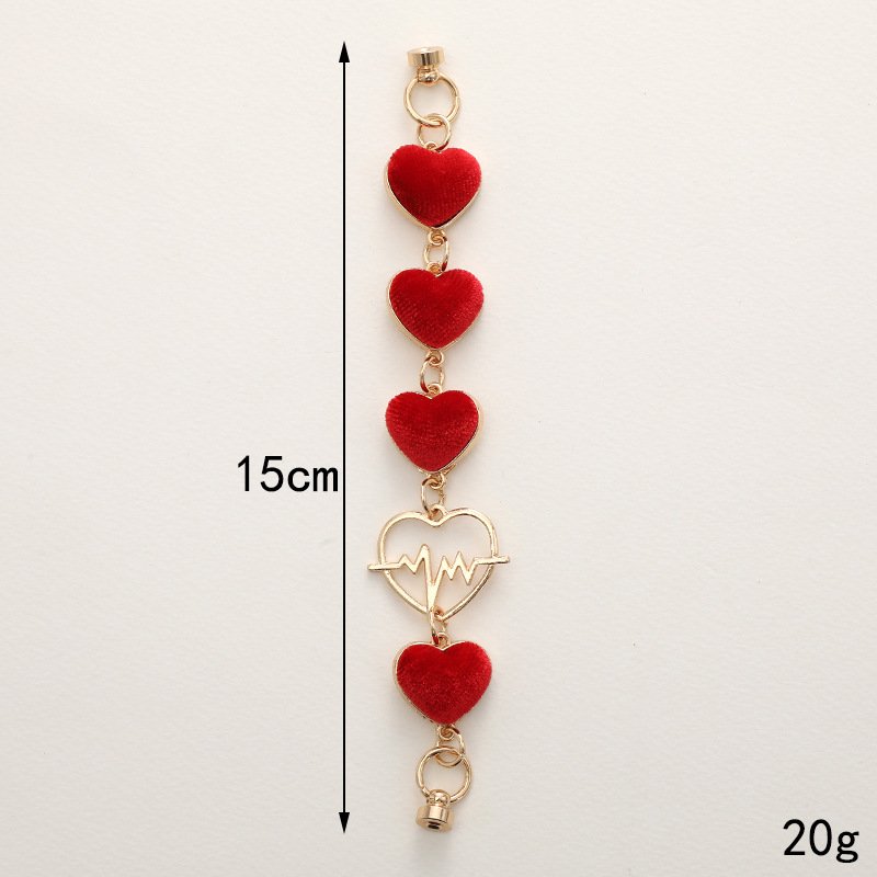 Popular Customized Metal Heart Fur Lanyard Cord String Strap Universal Mobile Charm Hook Cell Phone Charms Beads