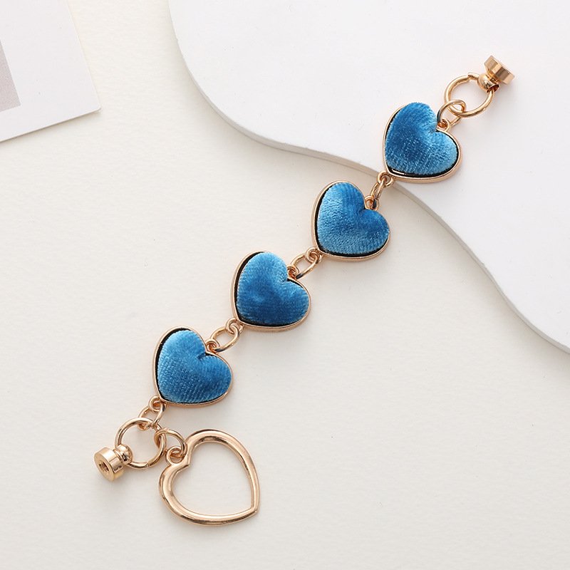 Popular Customized Metal Heart Fur Lanyard Cord String Strap Universal Mobile Charm Hook Cell Phone Charms Beads