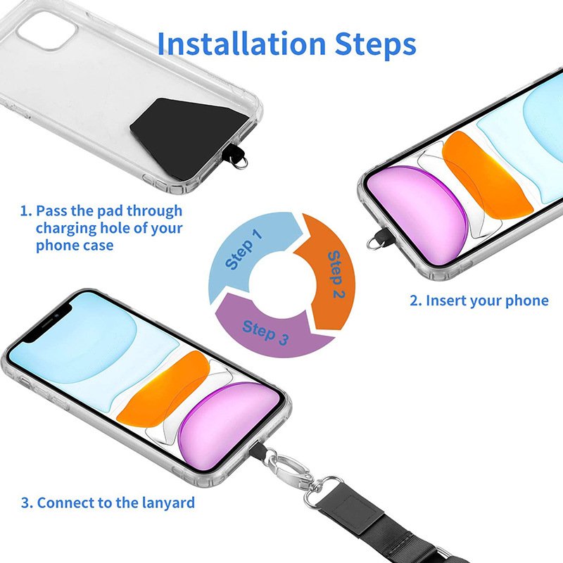 Multi-function Neck strap Adjustable Soft Polyester Strap Phone Lanyard Logo Color Customizable Compatible All Phones Case