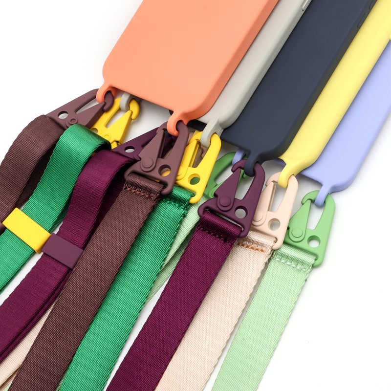 2024 Customized Colorful Phone Accessories Shoulder Strap Polyester Phone Lanyard Mobile Phone Straps with Metal Snap Hooks