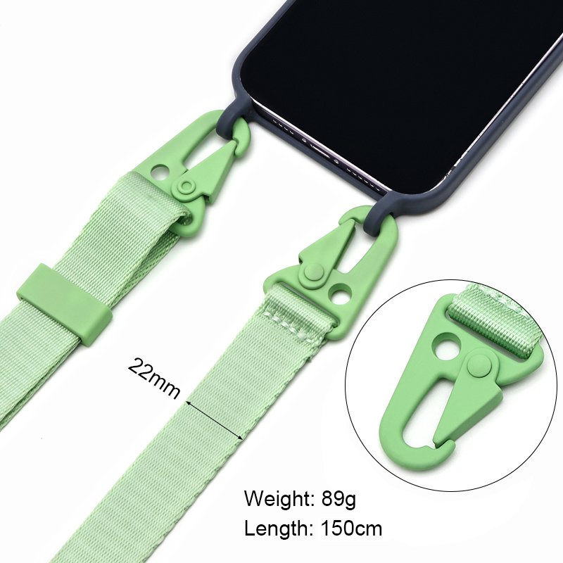 2024 Customized Colorful Phone Accessories Shoulder Strap Polyester Phone Lanyard Mobile Phone Straps with Metal Snap Hooks