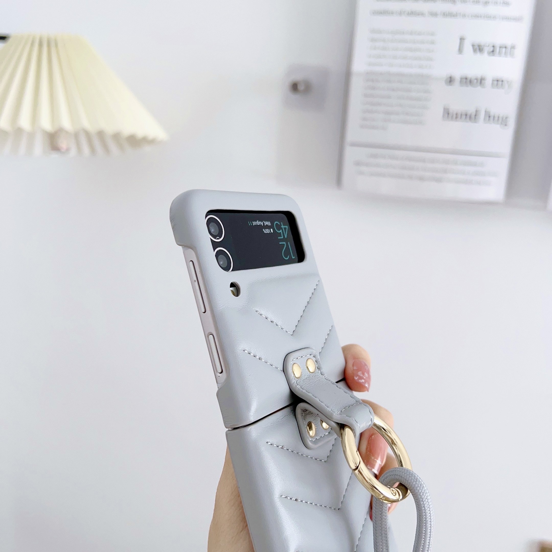 For Samsung Z Flip 6 phone strap phone Case Leather Crossbody Lanyard Phone Cover For Samsung Z Flip 5 4 3