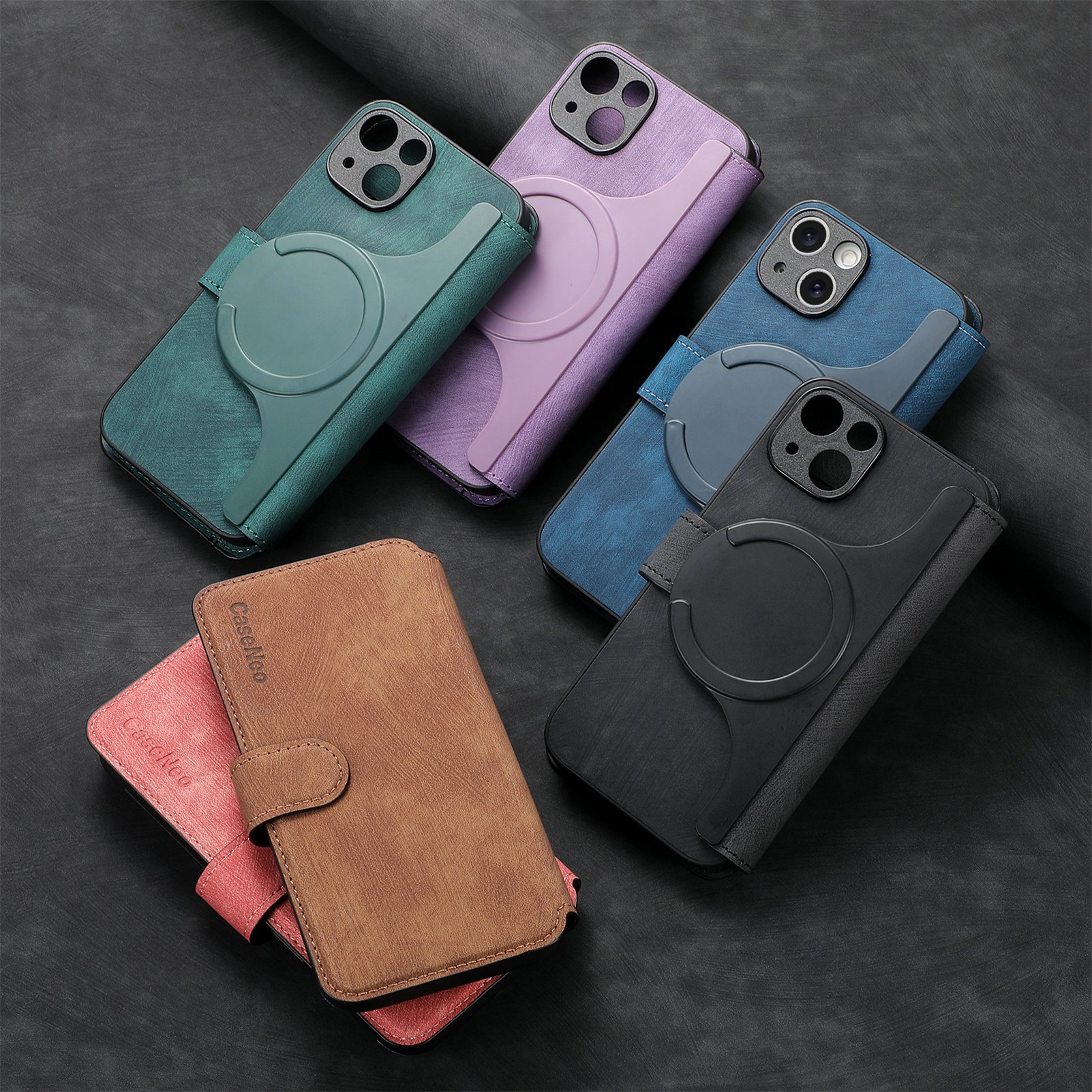Magnetic Detachable Multiple Wallet Function Flip PC Phone Cases for iPhone11 12 13 14 15 16 Pro Max Creative Shockproof RFID