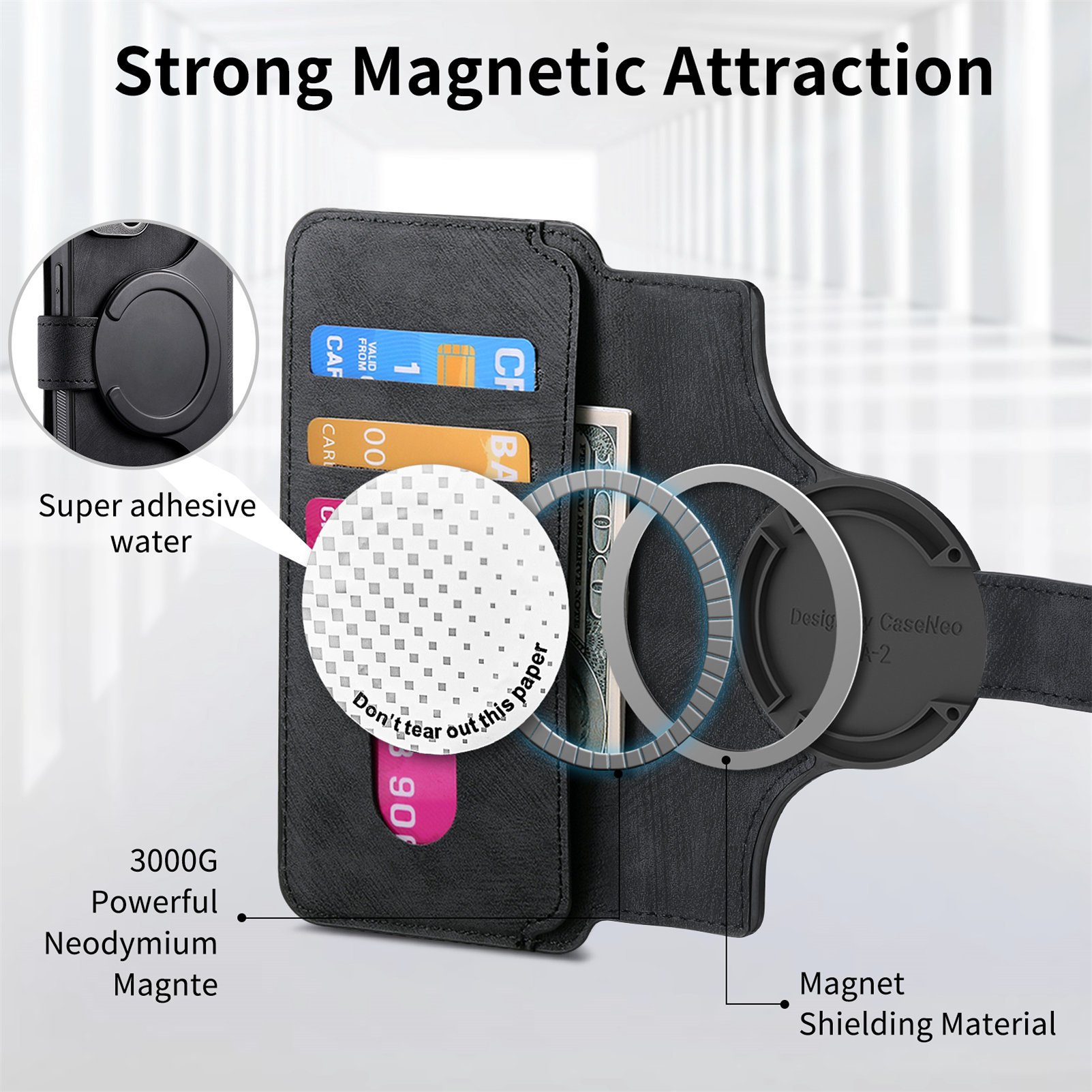 Magnetic Detachable Multiple Wallet Function Flip PC Phone Cases for iPhone11 12 13 14 15 16 Pro Max Creative Shockproof RFID
