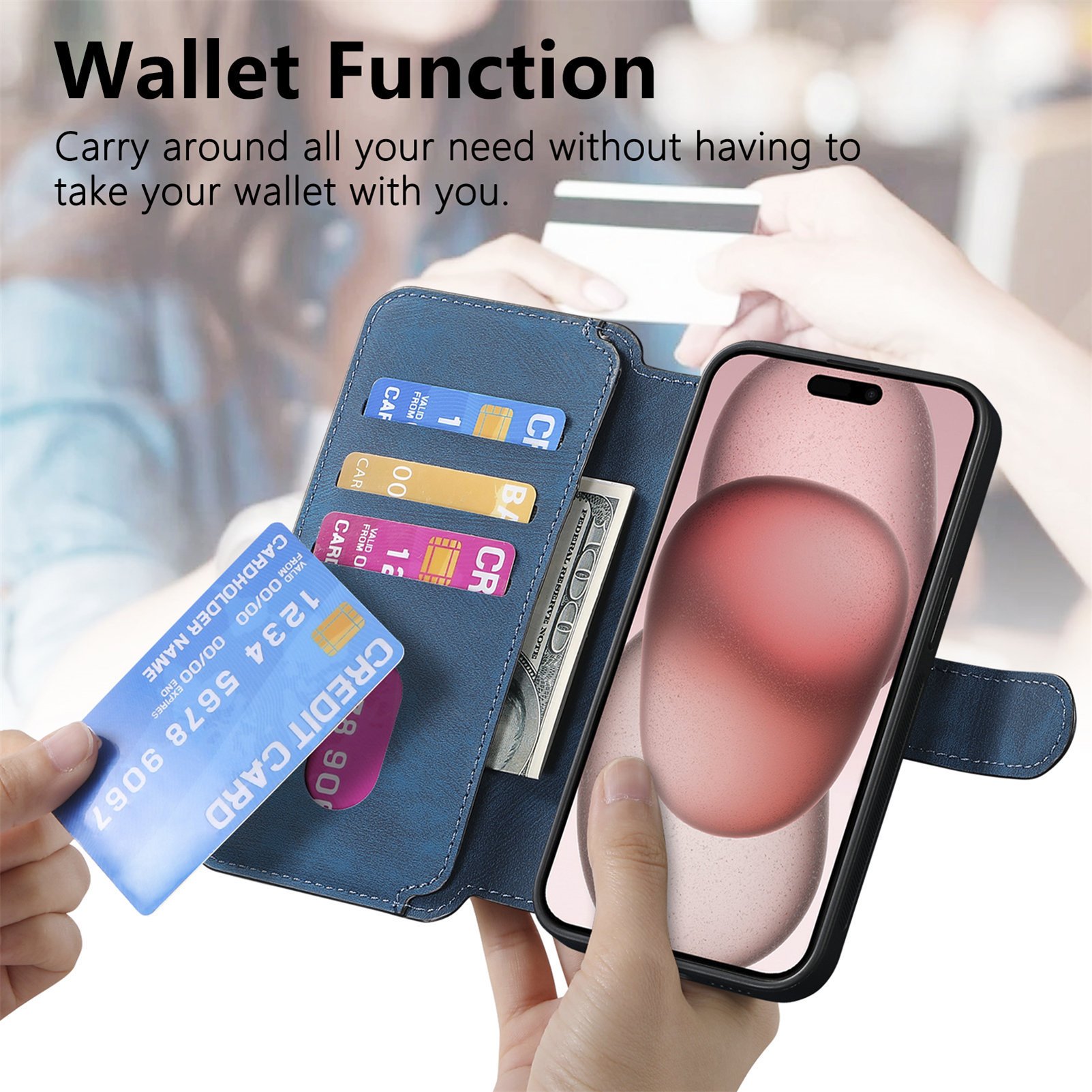 Magnetic Detachable Multiple Wallet Function Flip PC Phone Cases for iPhone11 12 13 14 15 16 Pro Max Creative Shockproof RFID