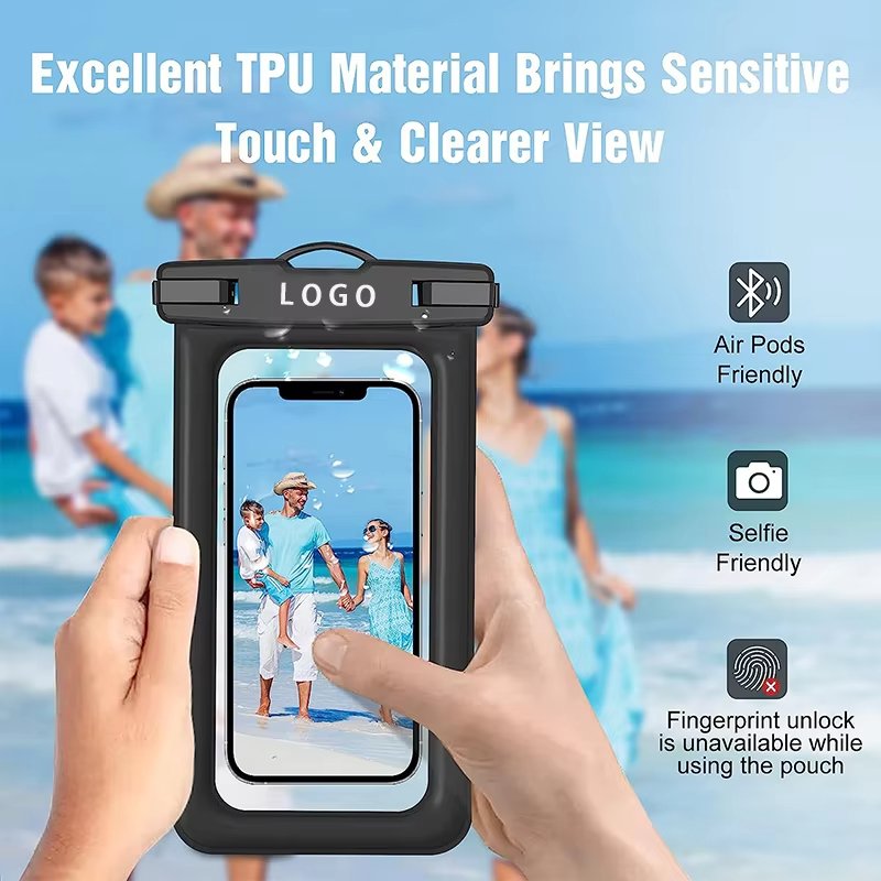 Customized Logo IPX8 Swim PVC Waterproof Cell Mobile Phone Bag Pouch Universal floating diving Waterproof Phone case