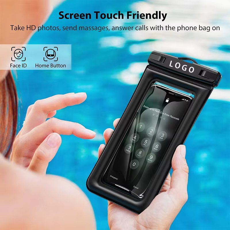 Customized Logo IPX8 Swim PVC Waterproof Cell Mobile Phone Bag Pouch Universal floating diving Waterproof Phone case