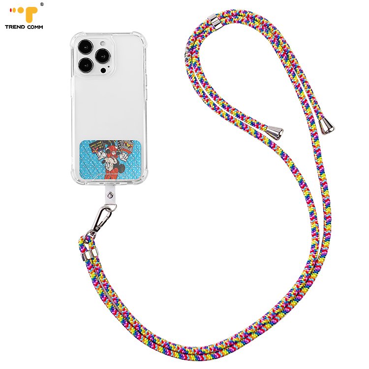 OEM Universal Adjustable Crossbody Nylon Neck Strap Tether Patch Mobile Cell Phone Strap detachable Lanyard For phone neck strap
