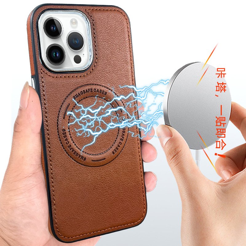 Premium Faux Leather Cover For iPhone 15 14 13 12 11 Pro Max XS XR X 7 8 Plus SE 2020 2022 For Magnetic Phone Case