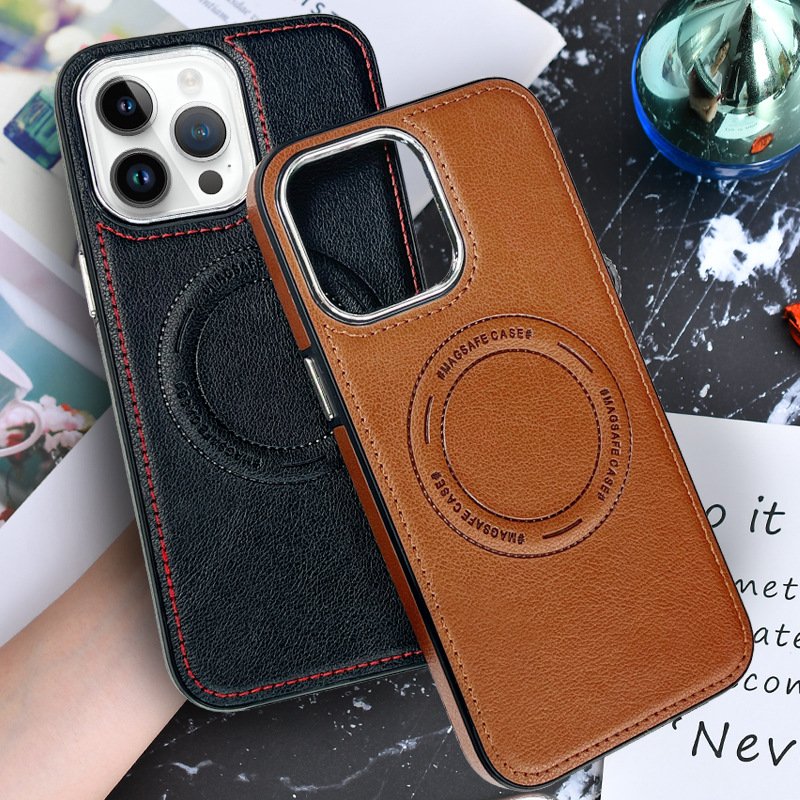 Premium Faux Leather Cover For iPhone 15 14 13 12 11 Pro Max XS XR X 7 8 Plus SE 2020 2022 For Magnetic Phone Case