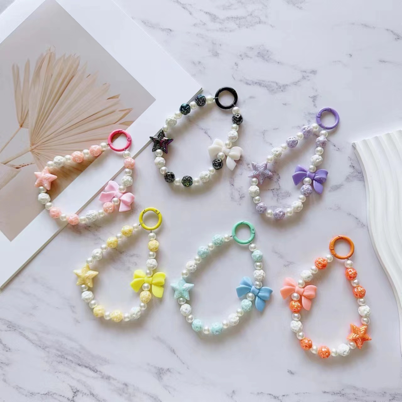 Hot Sale Colorful Beaded Chains Phone Strap Lanyard Crystal Beads For Girl Mobile Phones Case Chain
