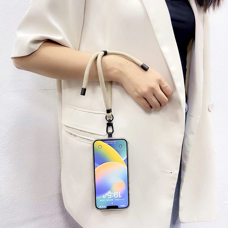8mm Nylon Mobile Phone Case Lanyard Holder Key Wallet Anti Loss Hanging Rope Detachable Adjustable Short Cellphone Wrist Cord